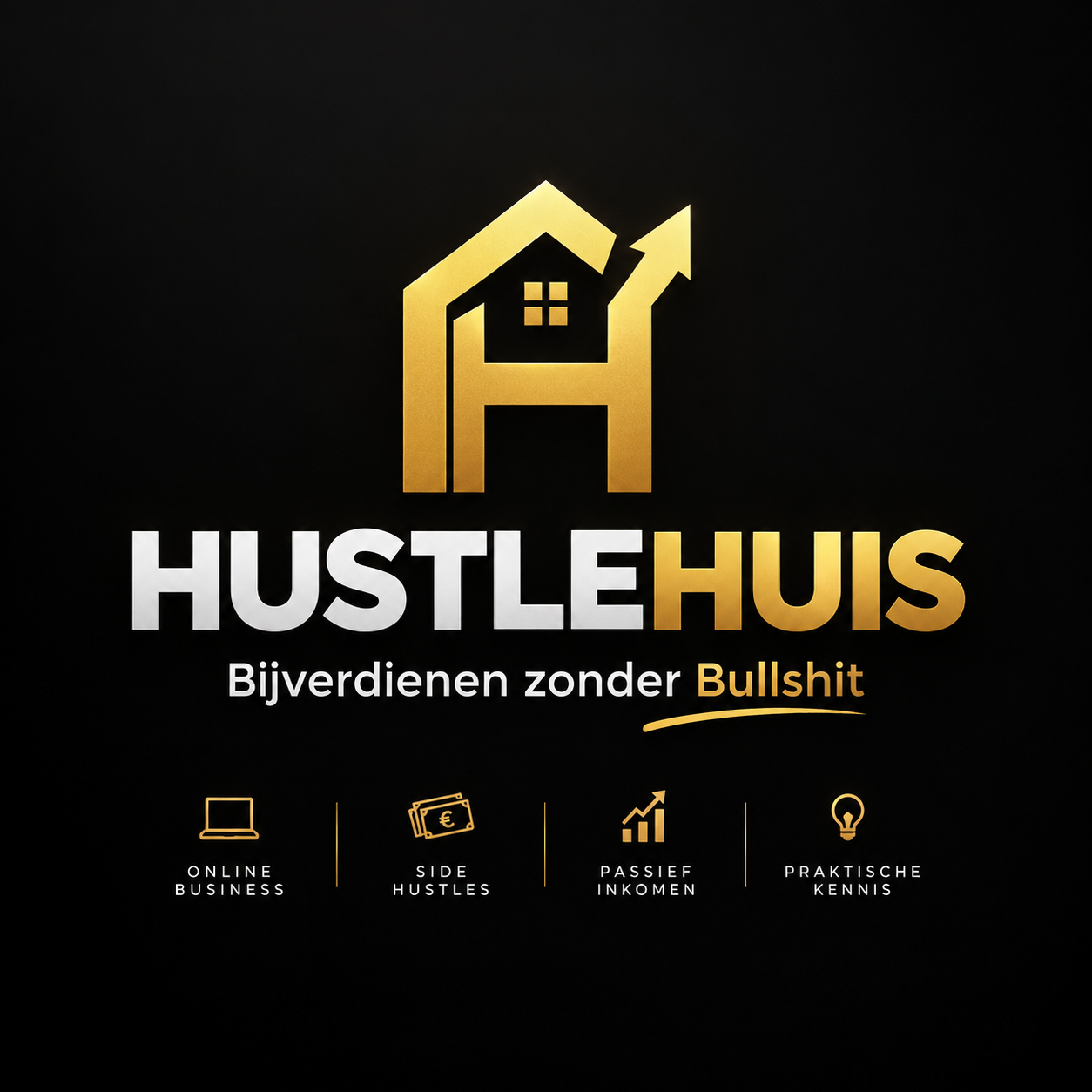 HustleHuis logo, bijverdienen zonder bullshit